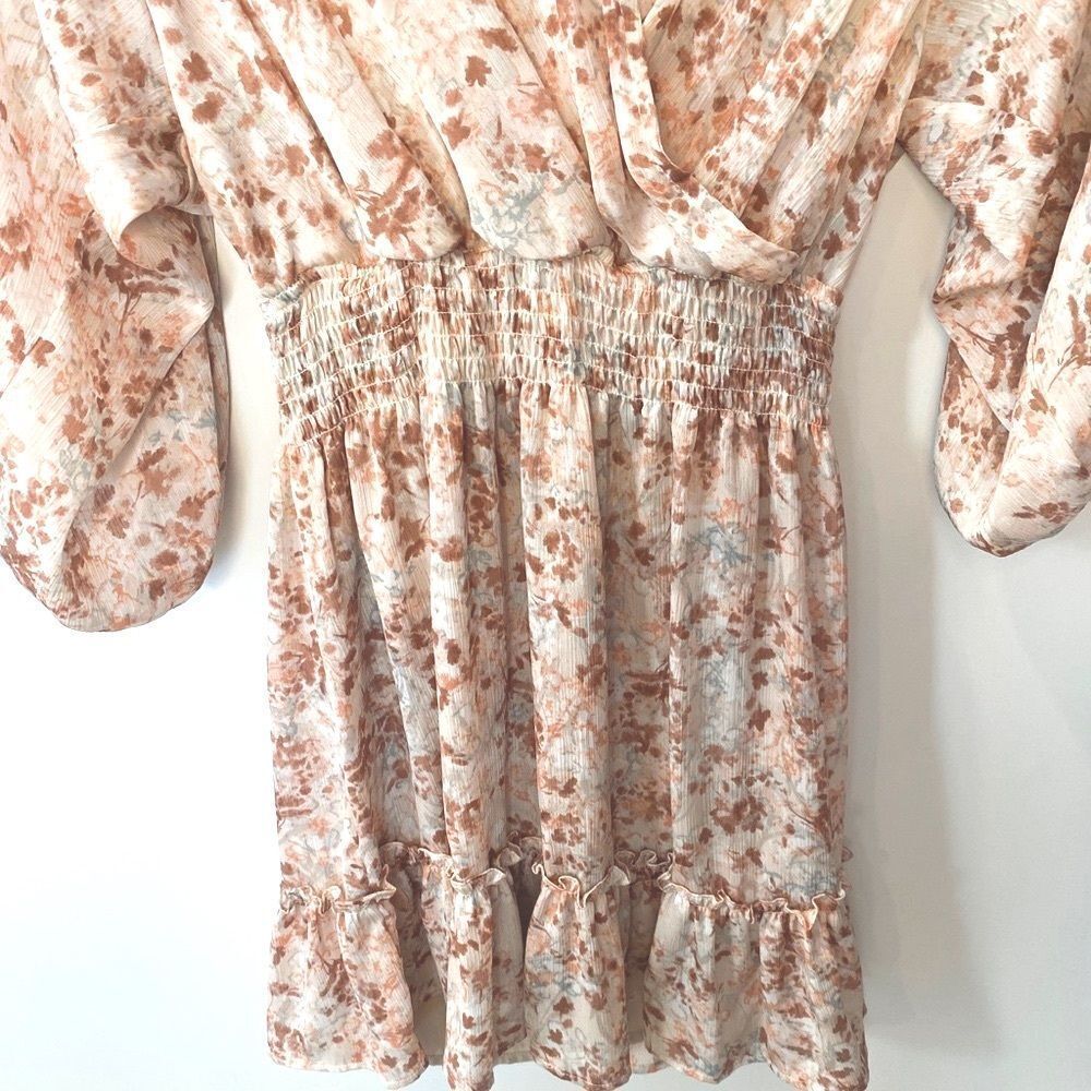 Lovestitch Floral Sheer Flowy Mini Dress Sz Small Boho Romantic Cottage Romantic - Picture 11 of 15